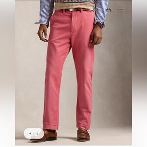 Polo Ralph Lauren Mens Salinger Slim Fit Chino Pant 34X32 Faded Nantucket Red